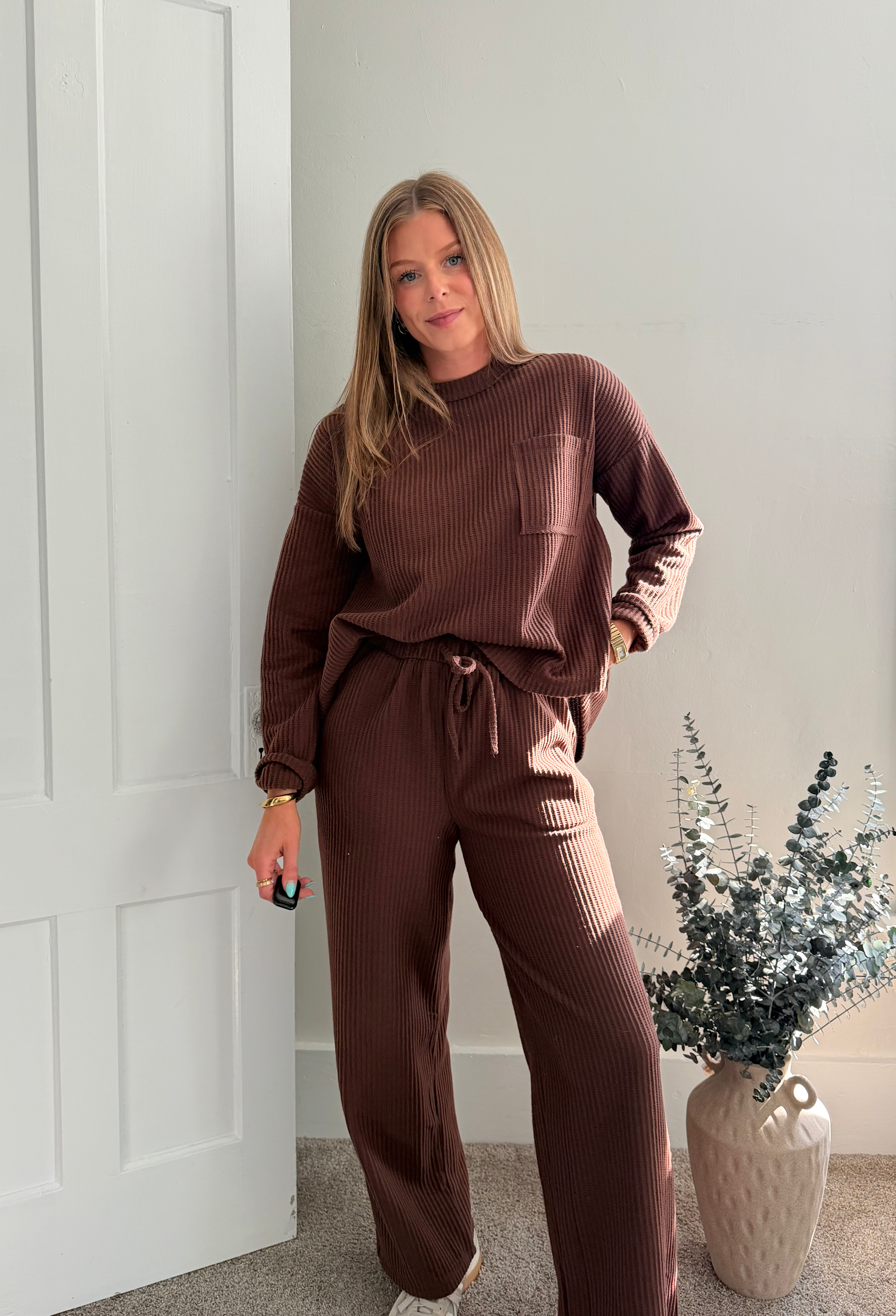 Light Waffle Lounge Set Top