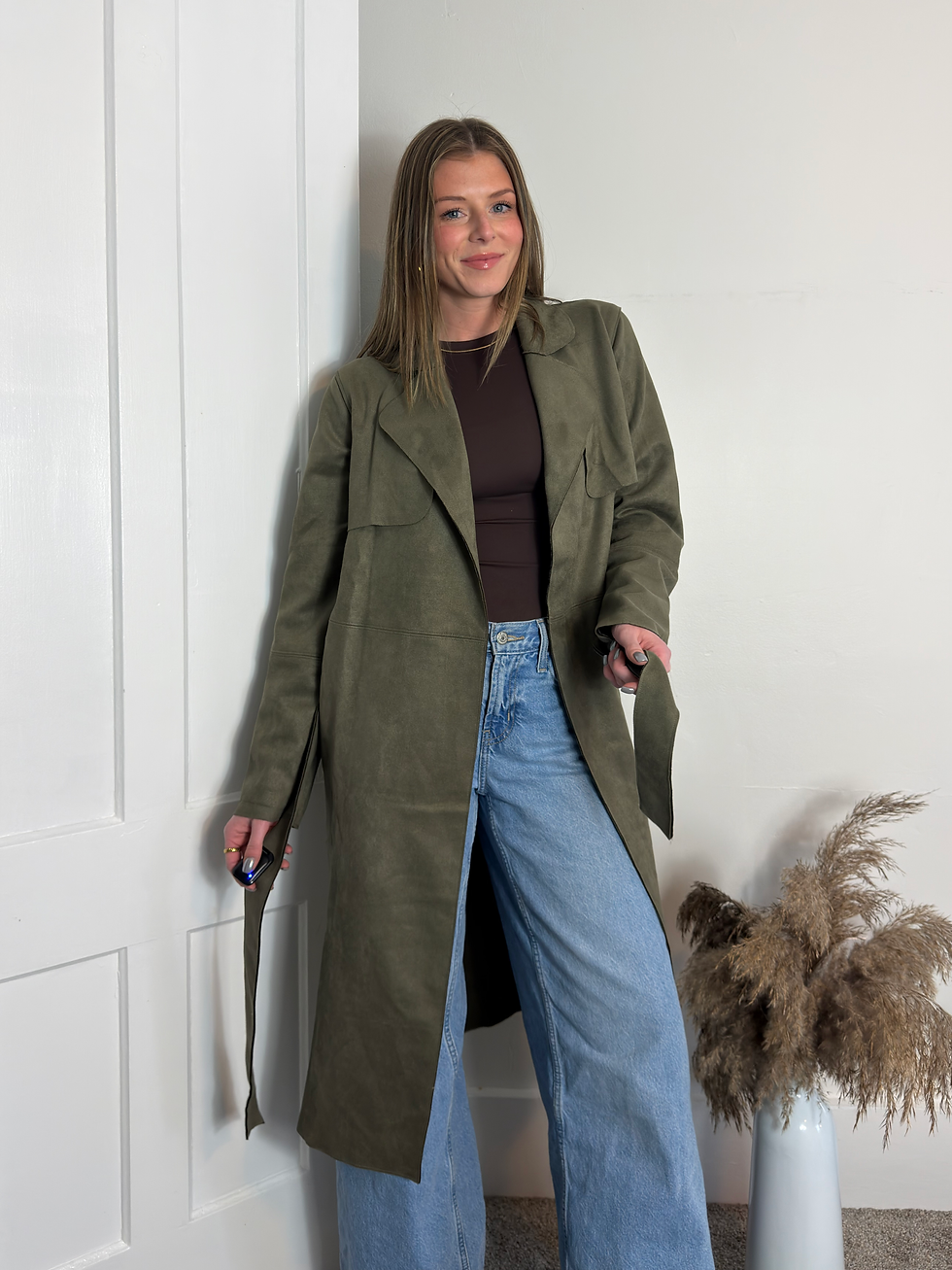 Thumbnail: Microsuede Trench Coat