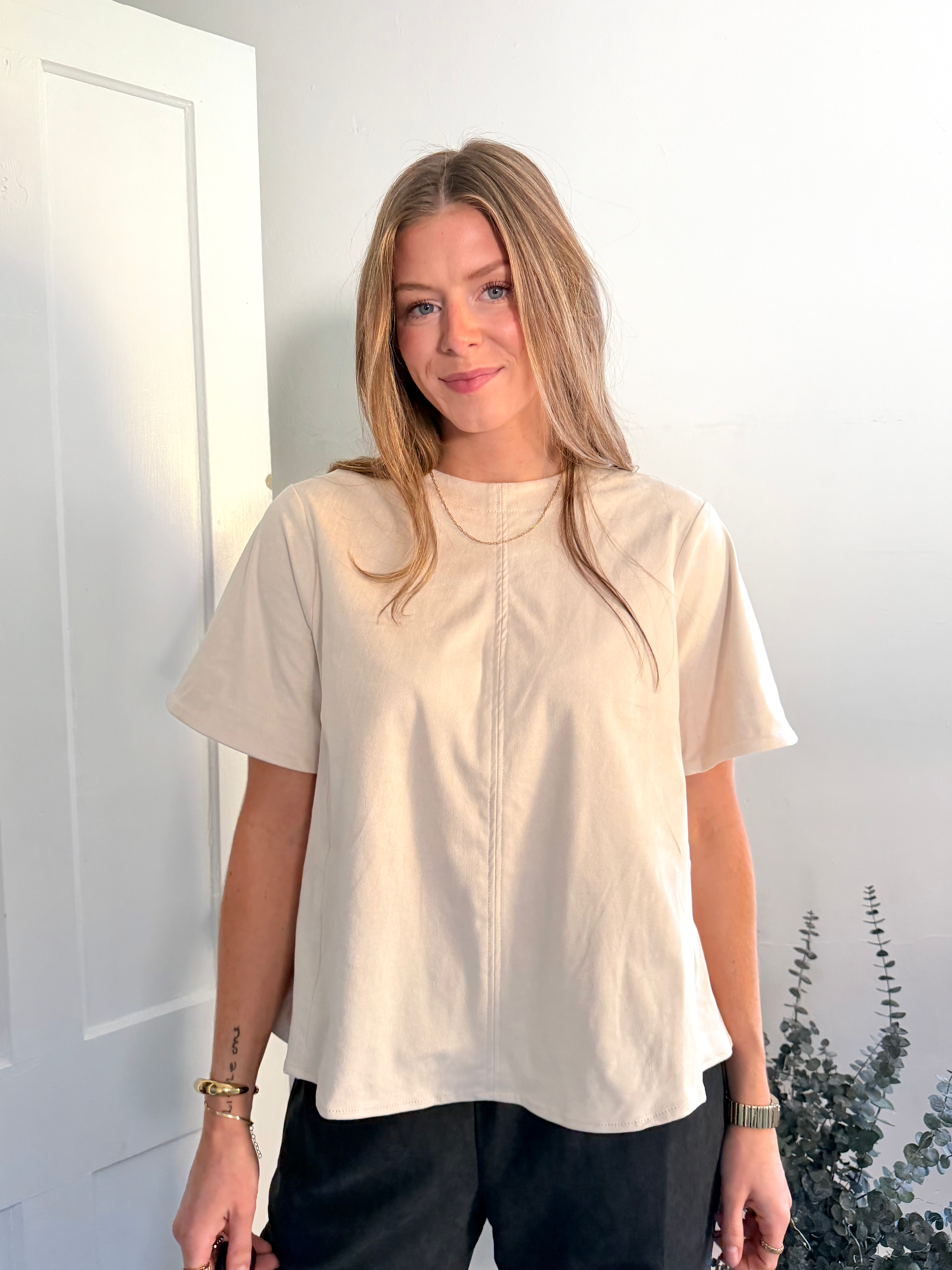 Suede Relaxed Tee