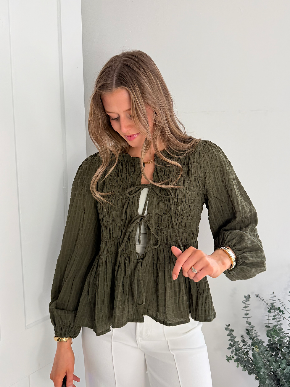 Thumbnail: Woven Smocked Blouse