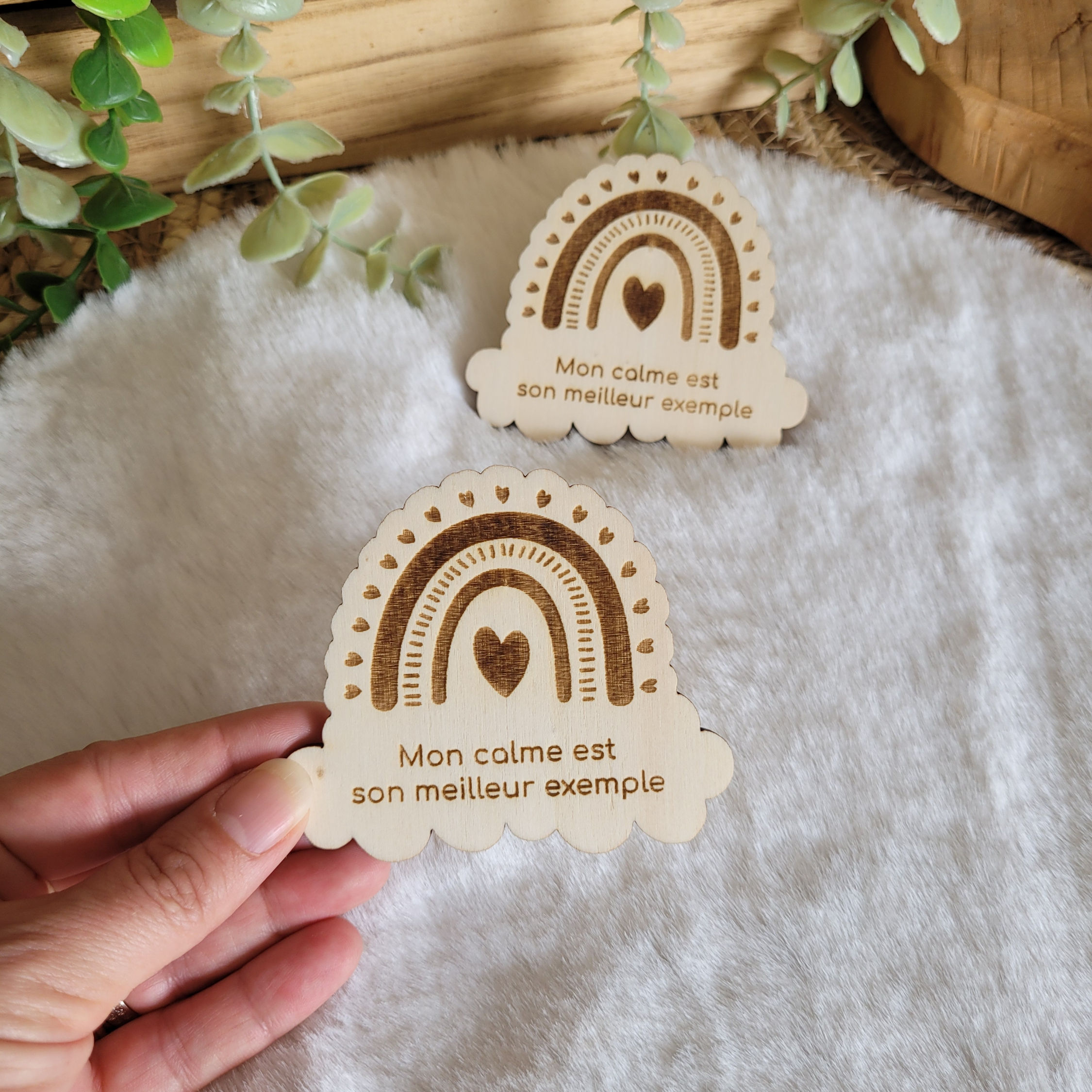 Magnet arc en ciel en bois - Les créas de Loula