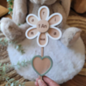 Magnet fleur en bois avec photo - Les créas de Loula