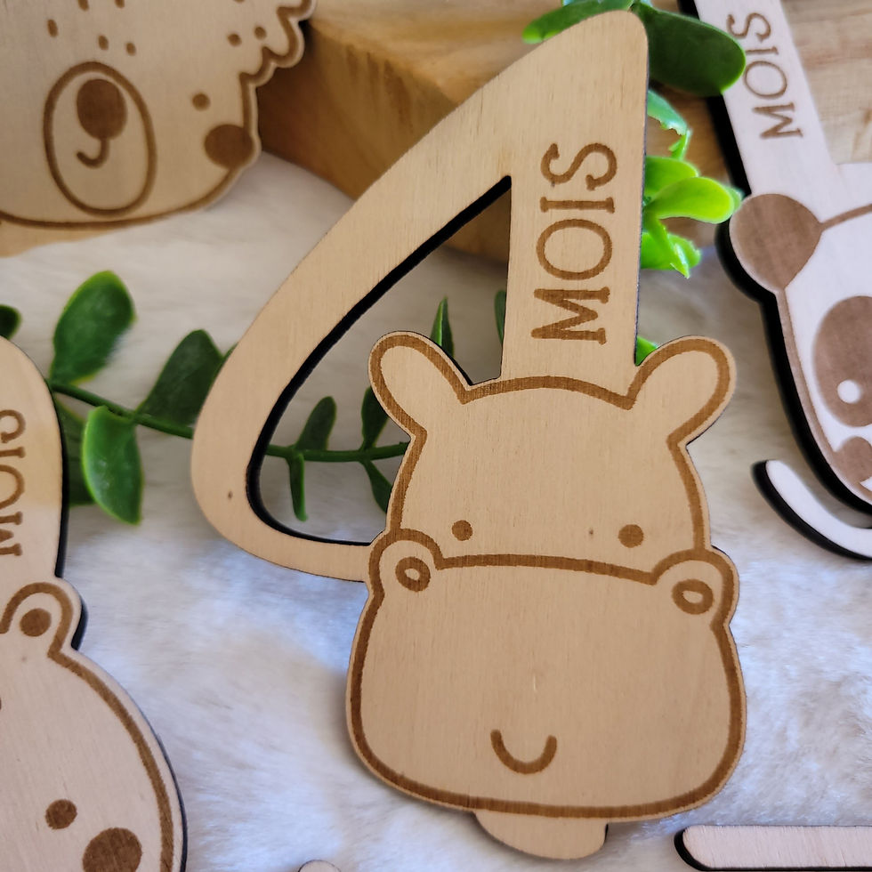 Miniature : Cartes étapes chiffre en bois modèle animaux  - Les créas de Loul