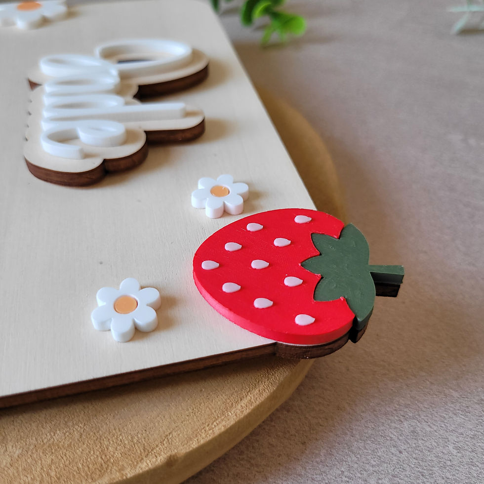 Miniature : Pancarte rentrée scolaire fraise et fleurs - Les créas de Loula