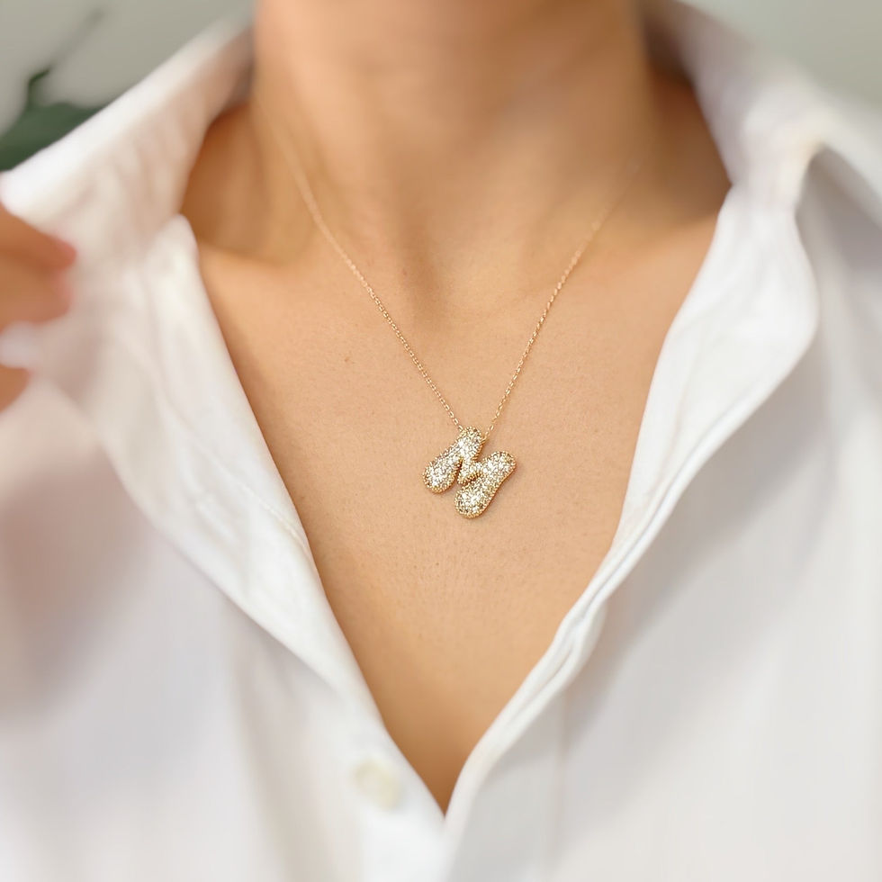 Thumbnail: Crystal Bubble Initial Necklace