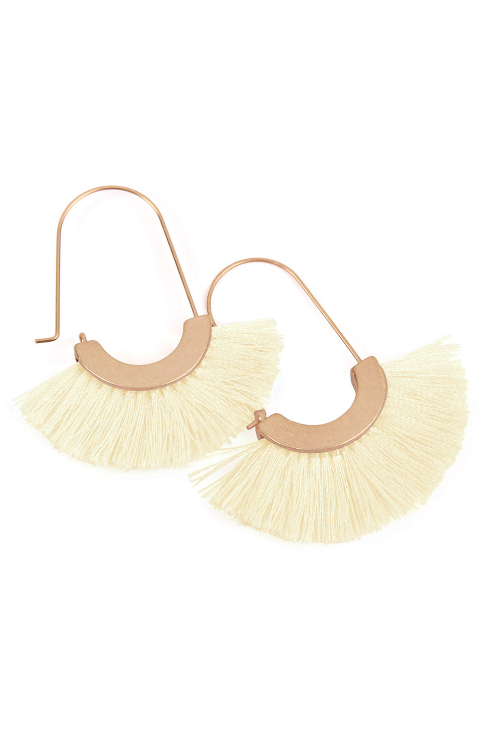 Thumbnail: Mye1038 - Fan Shape Drop Hoop Earrings