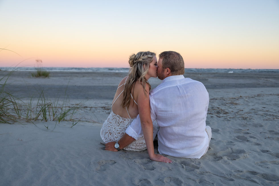 romantic sunset beach elopement charleston sc