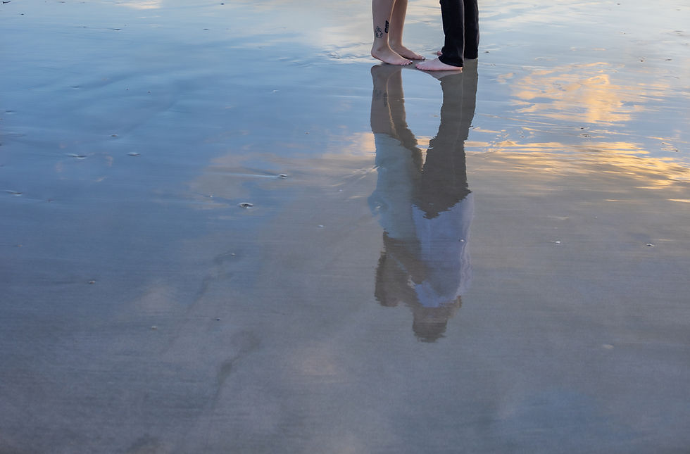 sunset beach reflection