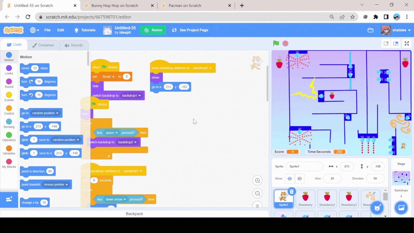 gif animation of coding projects