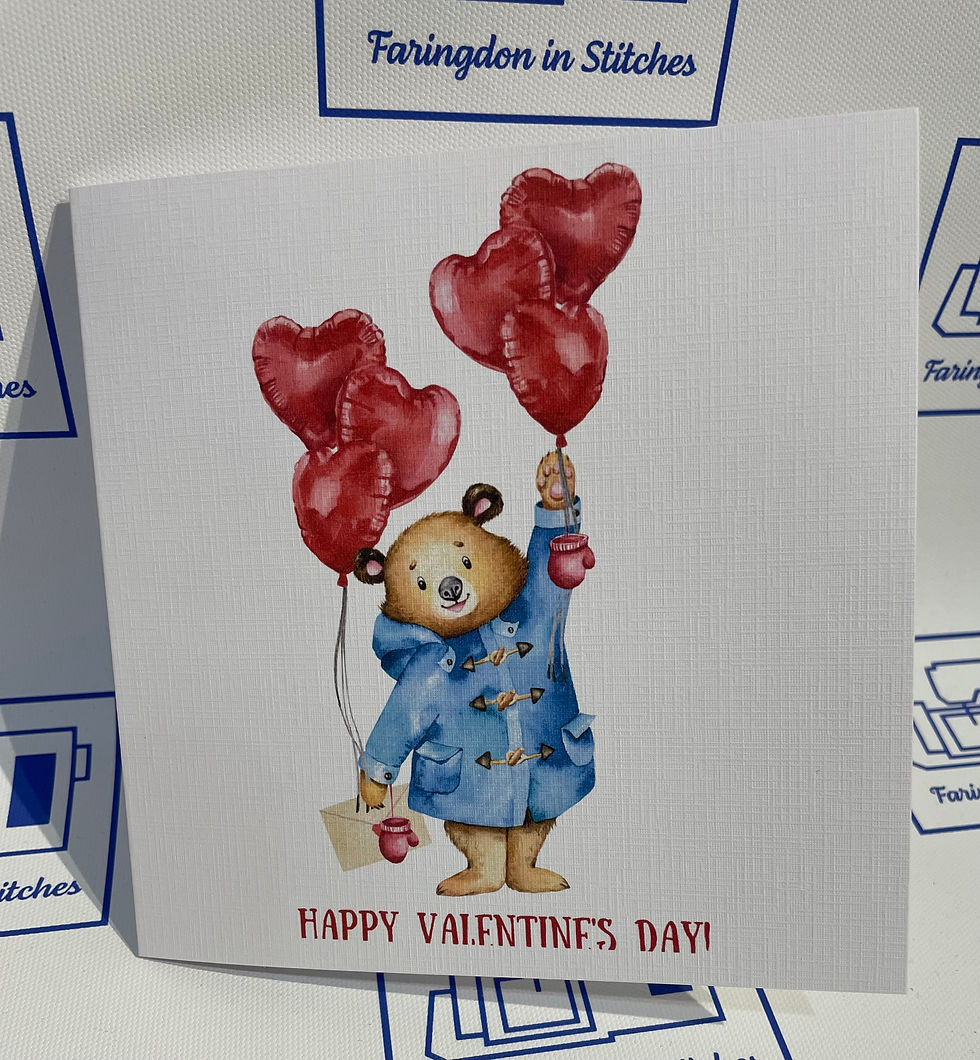 London Bear & Balloons Valentines Card