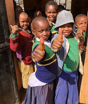 Smiling children happy with the improvements