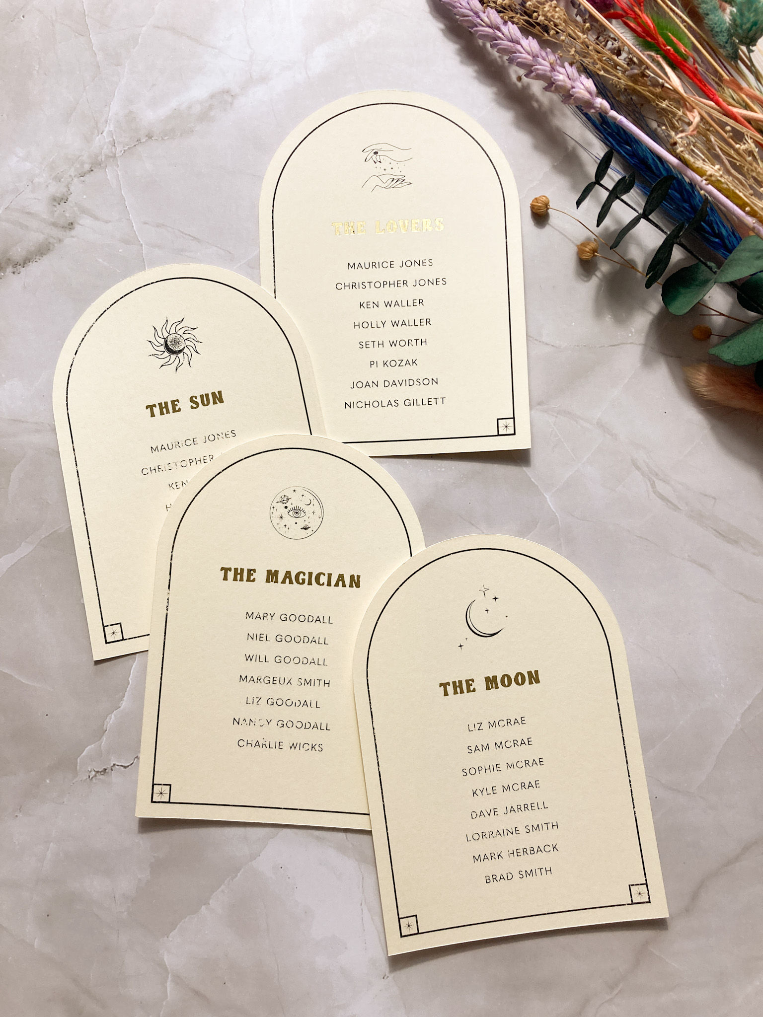 Venice arched deconstructed table plan