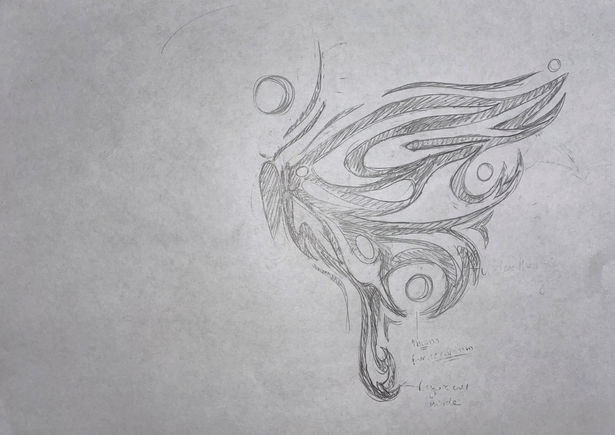 Butterfly Tribal Tattoo Sketch