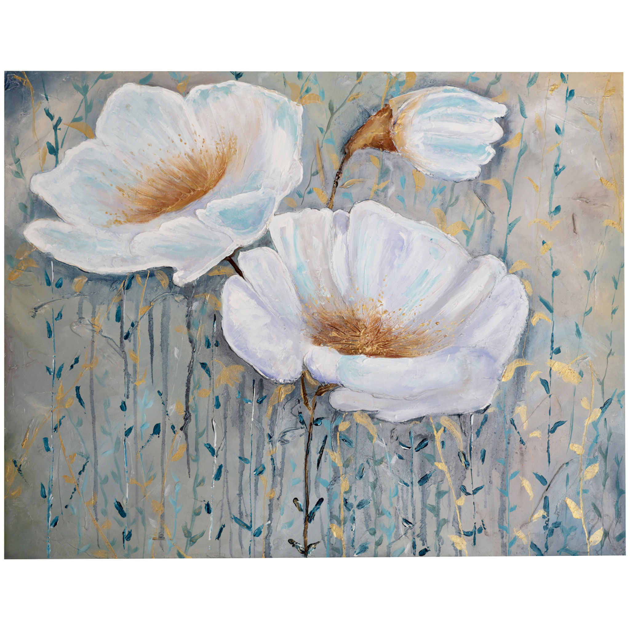 Modern Bloom: Textured canvas painting