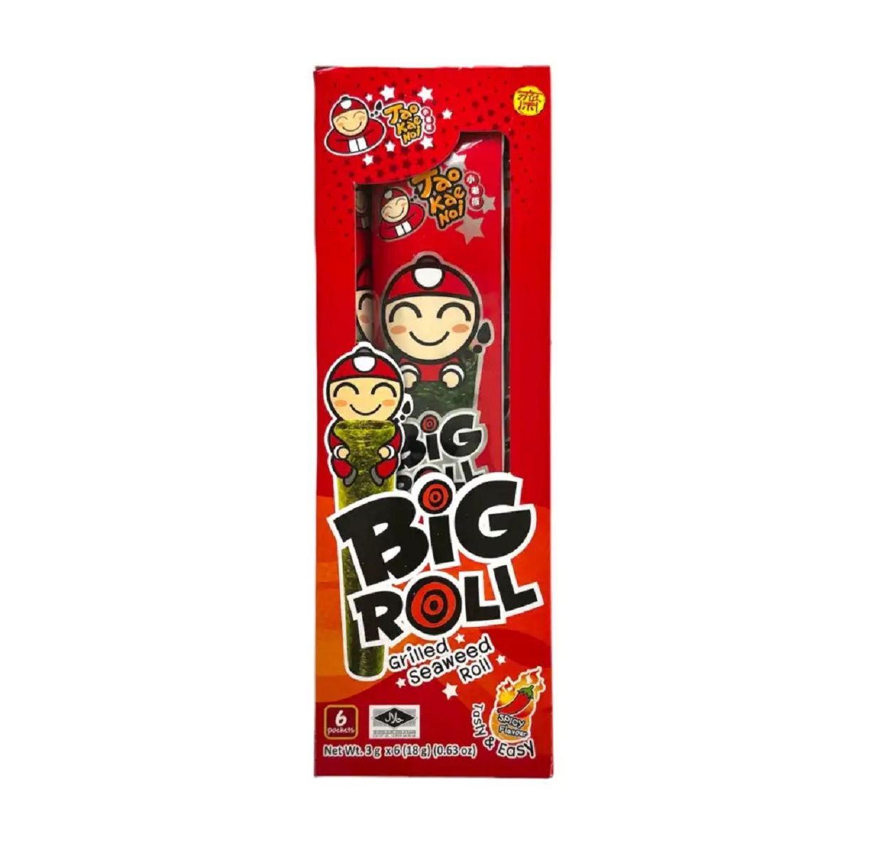 Tao Kae Noi 6xBig Roll Seaweed Spicy Flavour 大紫菜卷 香辣味