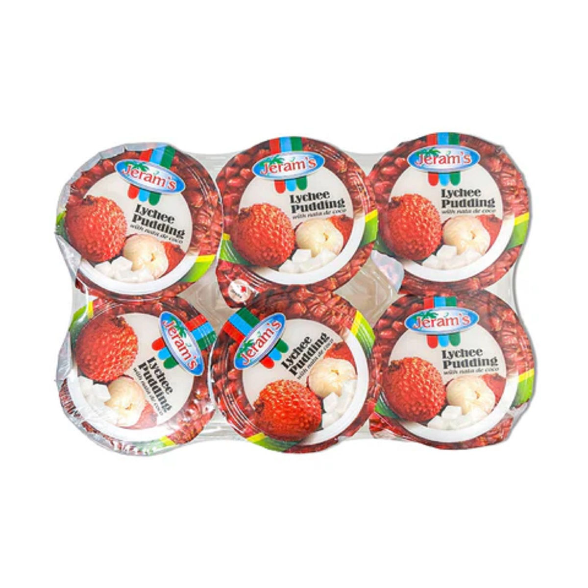 Jeram's Lychee Pudding with Nata De Coco 115gx6 荔枝味布丁