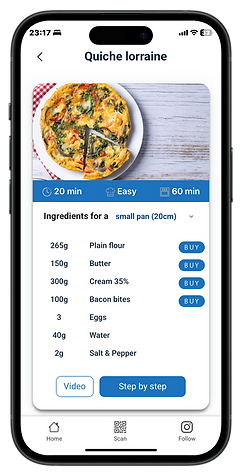 Mobile App Recipes Homescreen