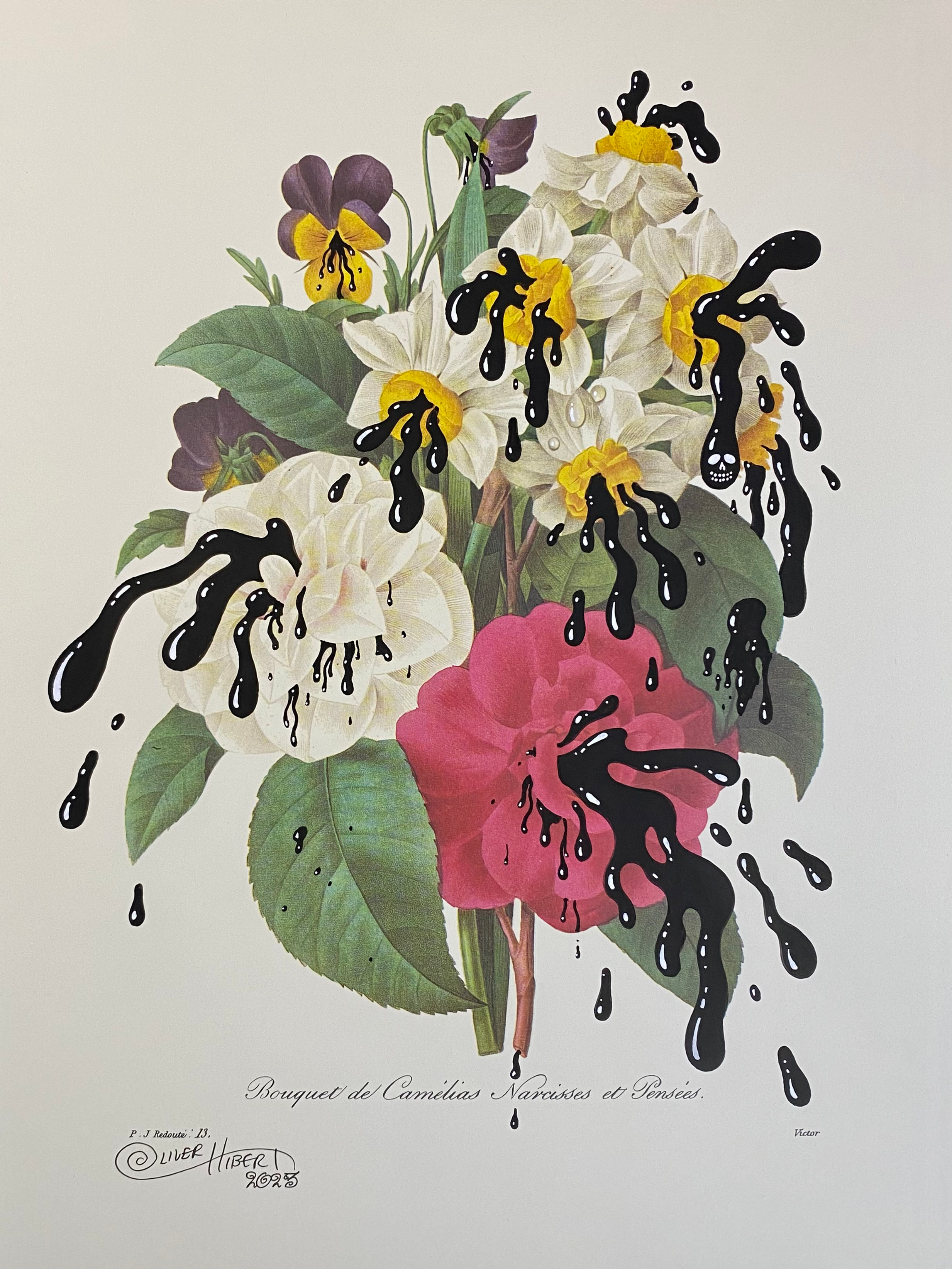 BOUQUET DE CAMELIAS NARCISSESET PENSEES