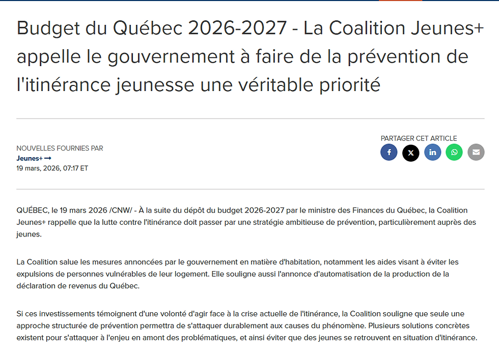 COMMUNIQUÉ DE PRESSE - 2026