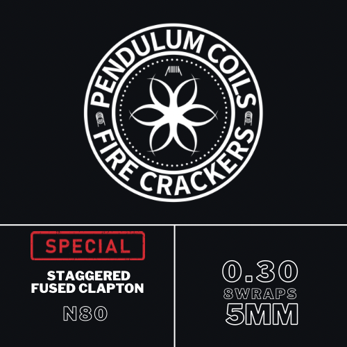 Pendulum Coil's - STAGGERED Fused Clapton 0.3x5mm 8wraps n80 2pc's
