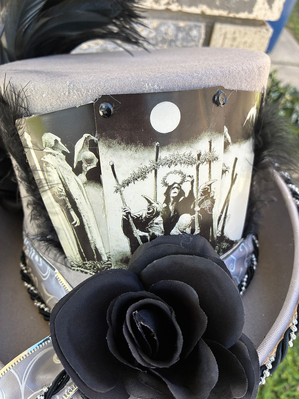 Thumbnail: Gray with Black Skull Top Hat