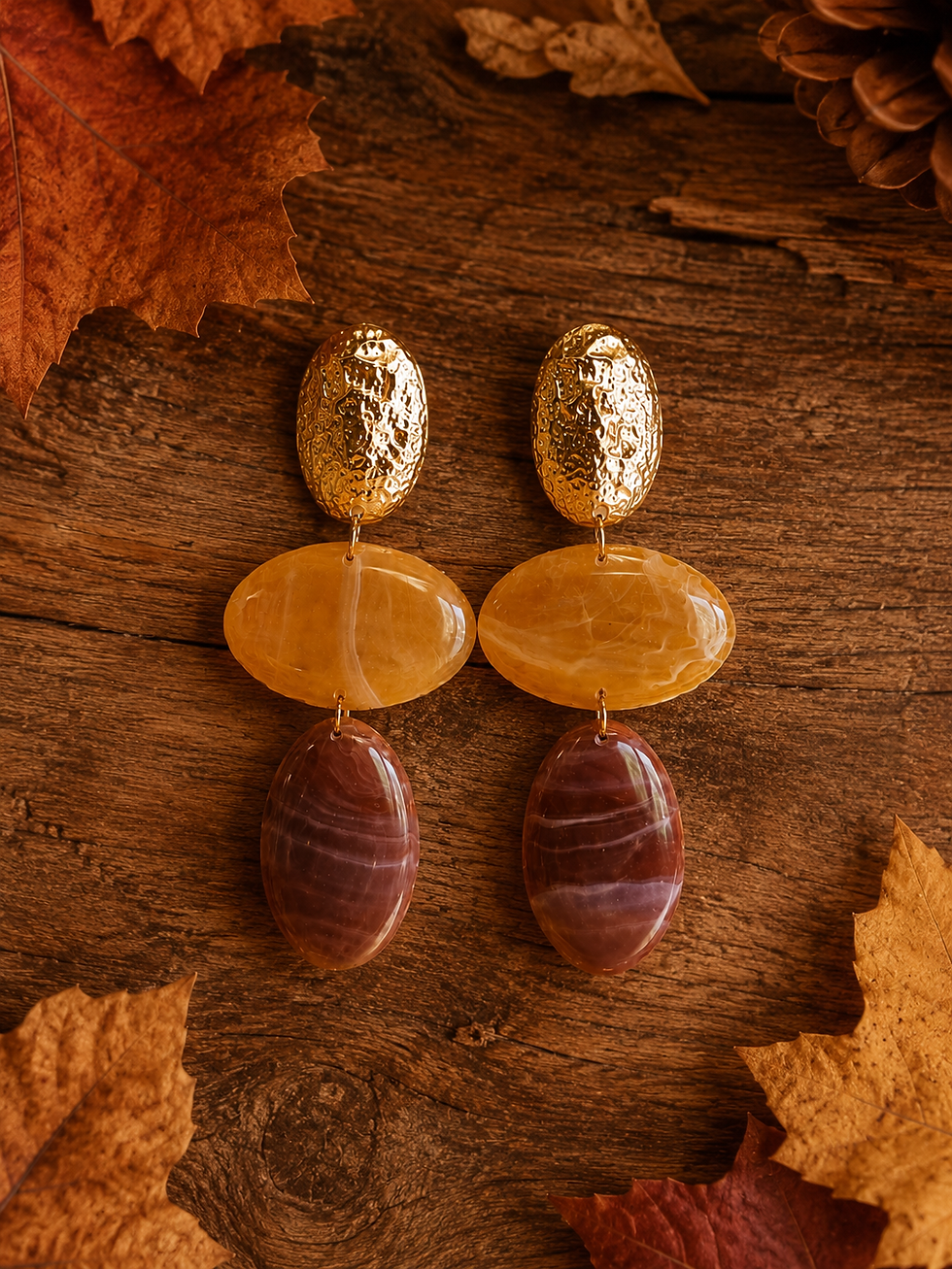 Miniature : Boucles Pendantes Ambre