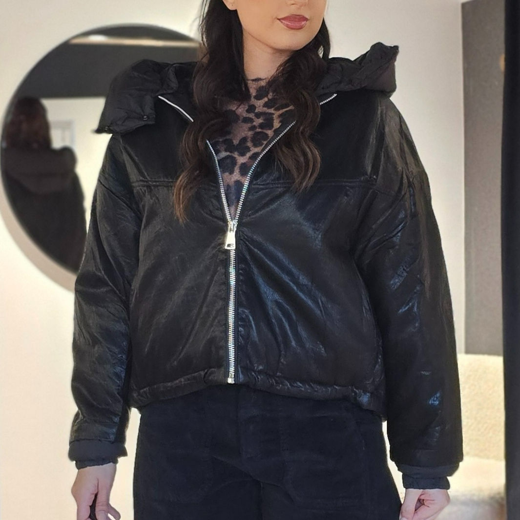 Veste noire effet cuir
