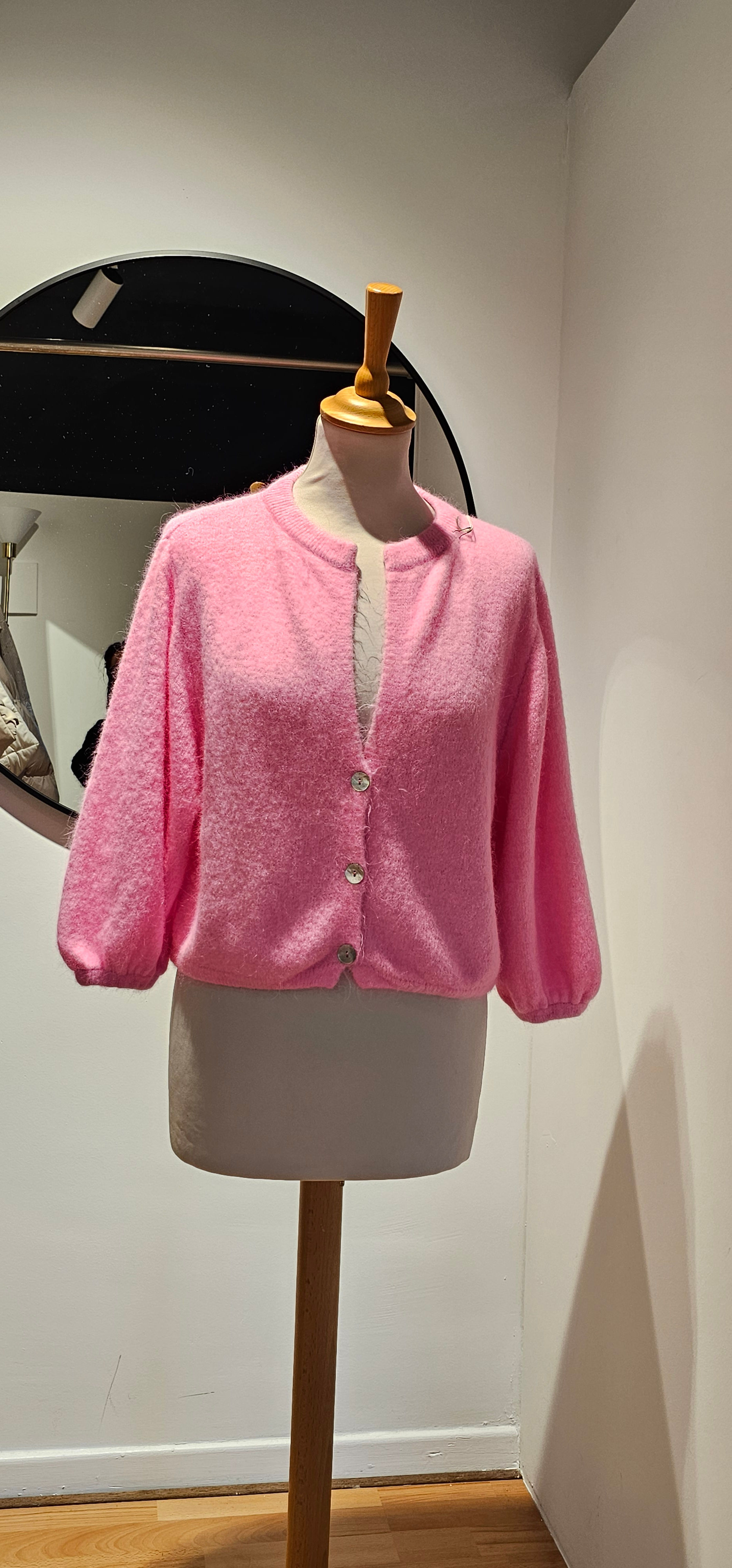 Gilet rose bb angora
