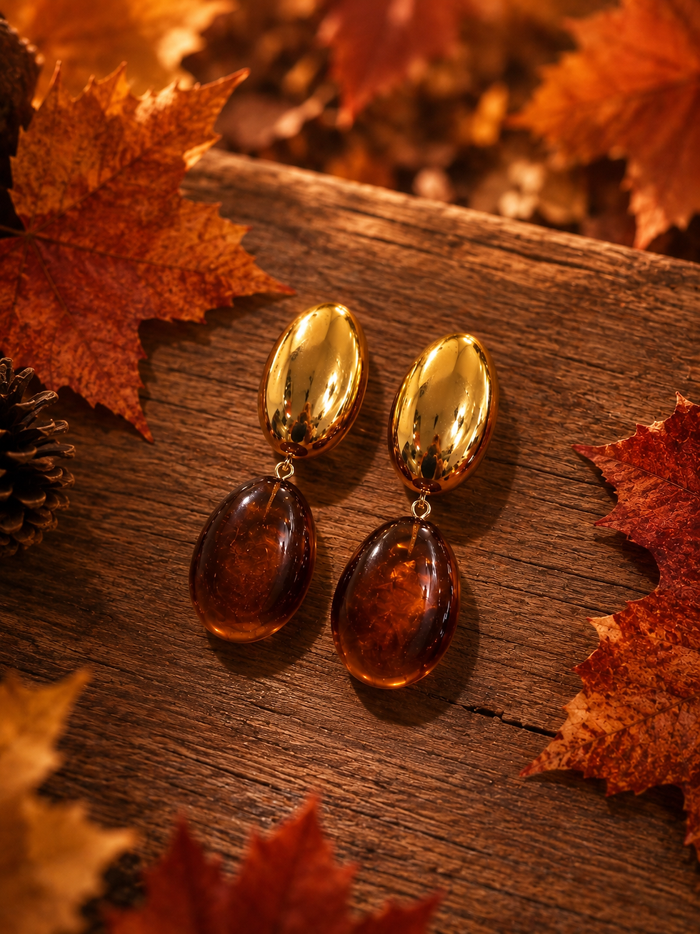 Miniature : Boucles Ovales Ambre