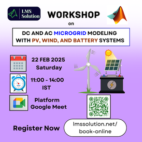 Online MATLAB Workshop: DC and AC Microgrid Modeling with PV, Wind, and Battery Systems