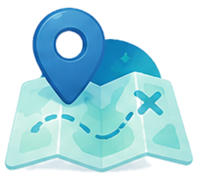 illustration carte avec pin de locatisation