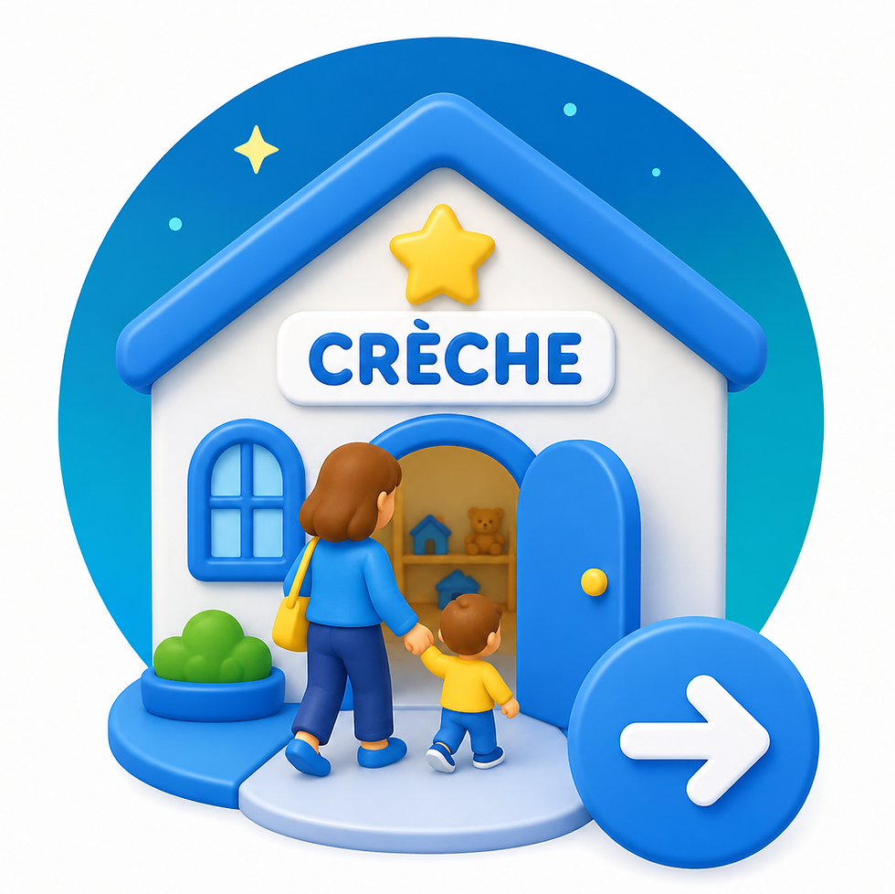 illustration maman qui accompagne son enfant à la crèche