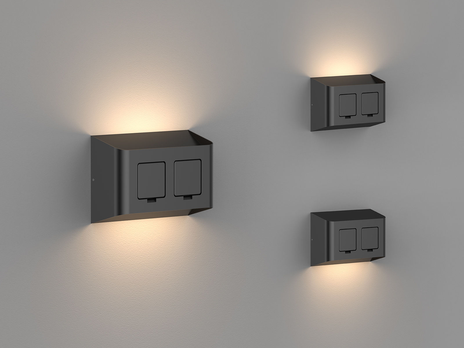 WALL MOUNTED LIGHT WITH DOUBLE POWER SOCKET