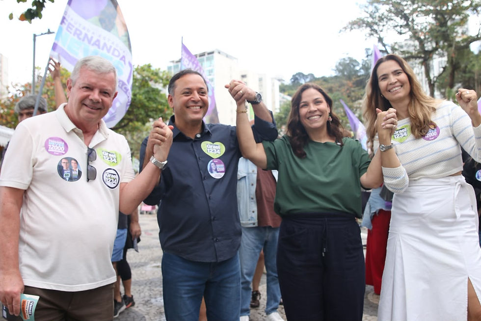 Axel Grael, Rodrigo Neves, Fernanda Neves e Isabel Swan.