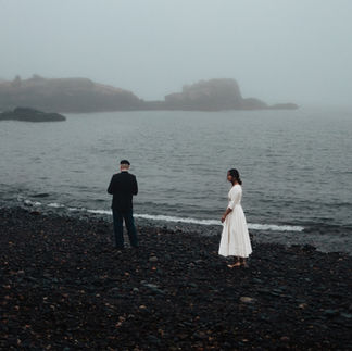 Boston Massachusetts Elopement at the Beach. Sunrise moody elopement on the beach