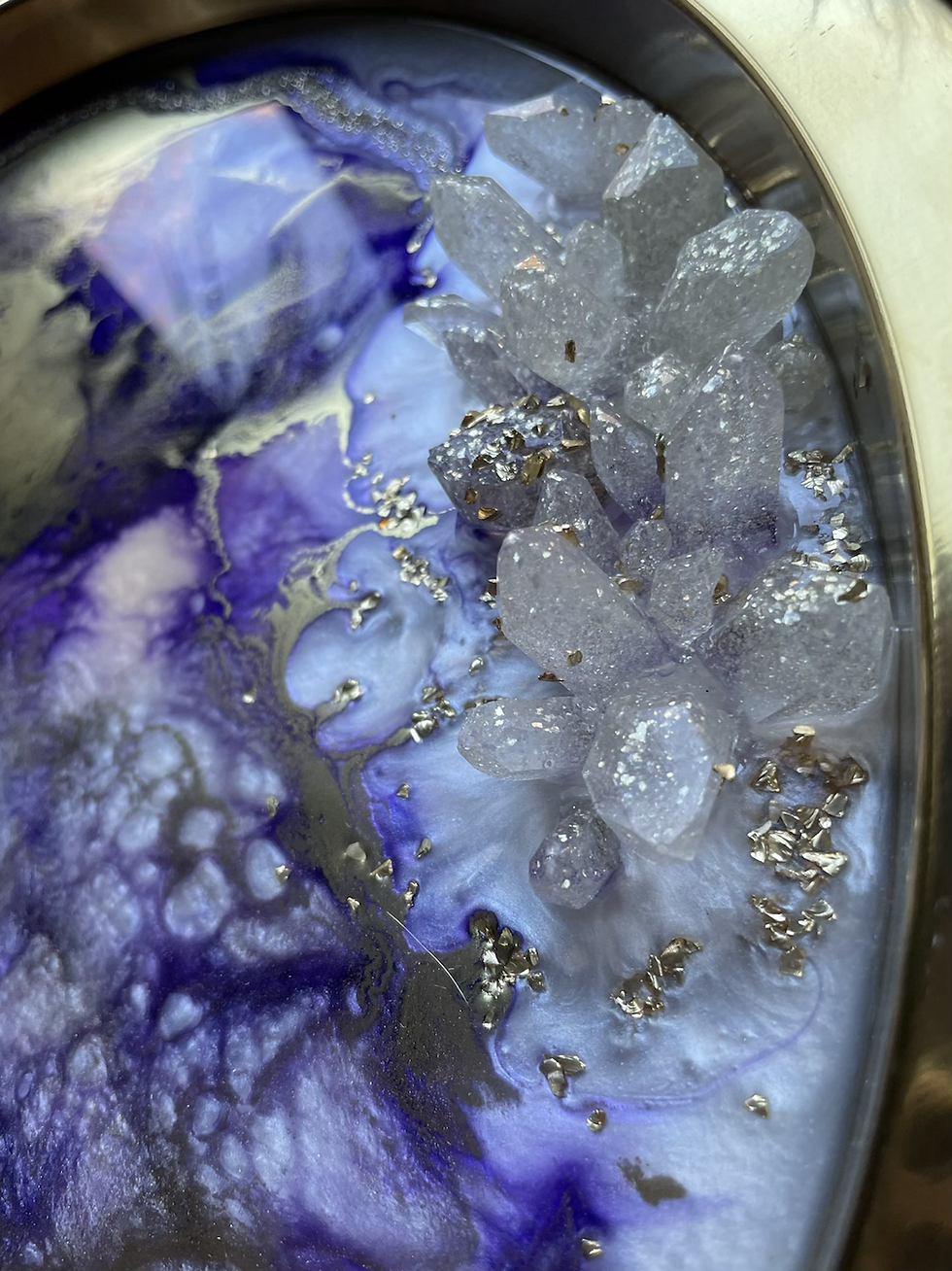 Thumbnail: Purple Marble with Metallic Bright Gold and Crystal Clusters.