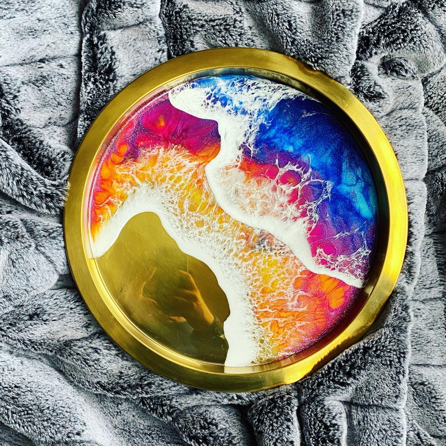 Gold Steel Tray - Exotic Double Wave