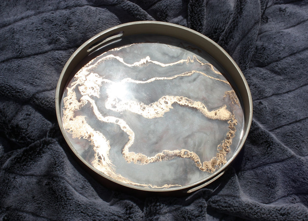 Thumbnail: Tray - White / Pink Marble / Rose Gold