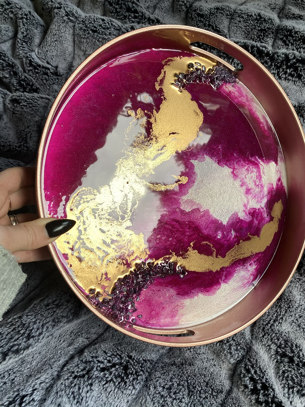 Thumbnail: Magenta and Gold Geode Tray