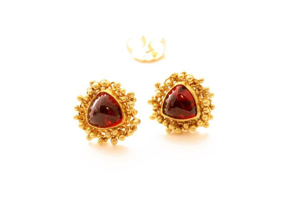 Garnet Caviar Earrings