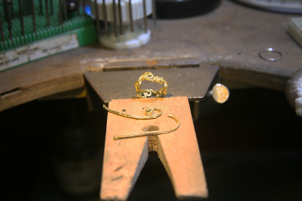 Thumbnail: Bartlett Farm Twig Ring 18K, Sapphires, Diamonds