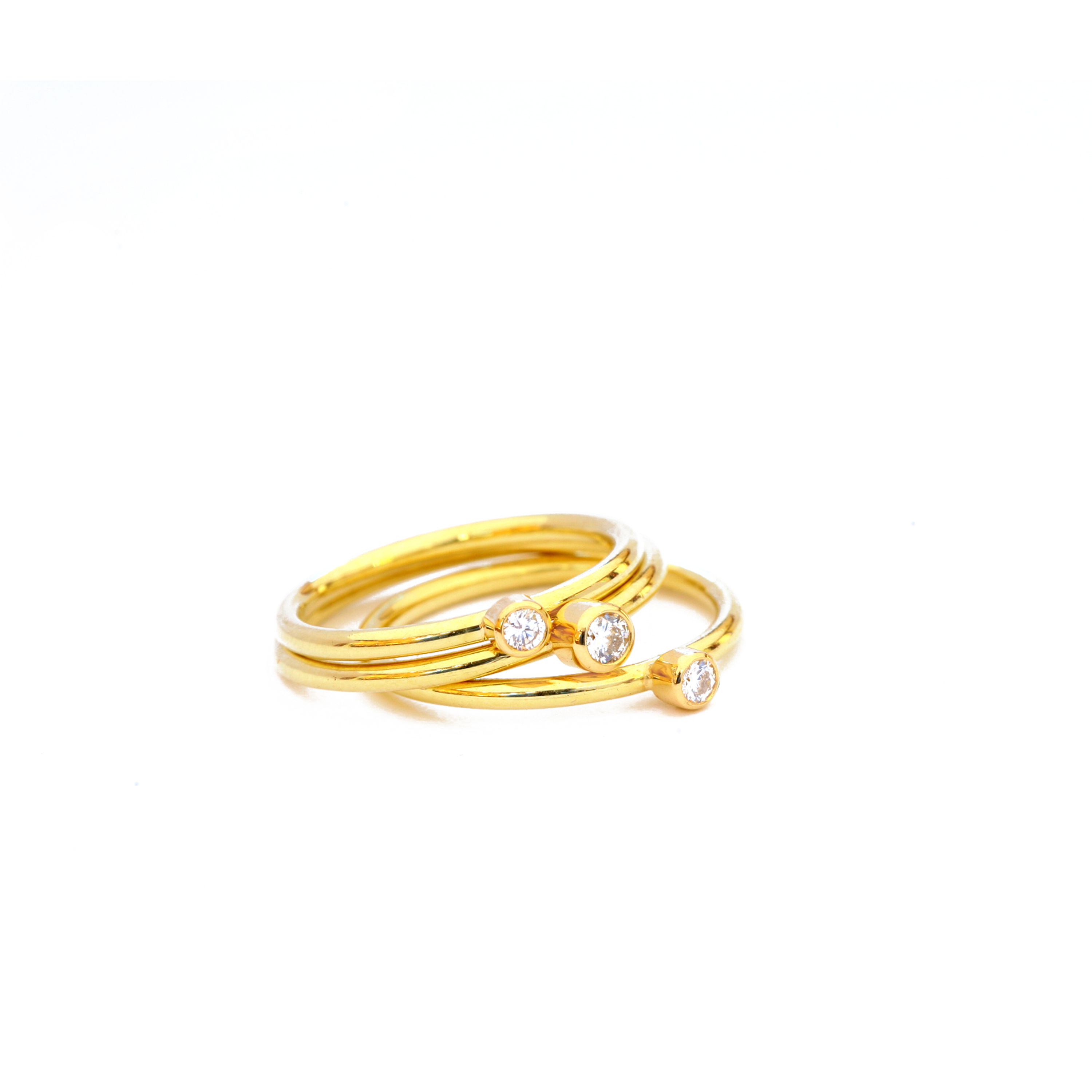 Diamond Stacking RIngs in 18k Gold