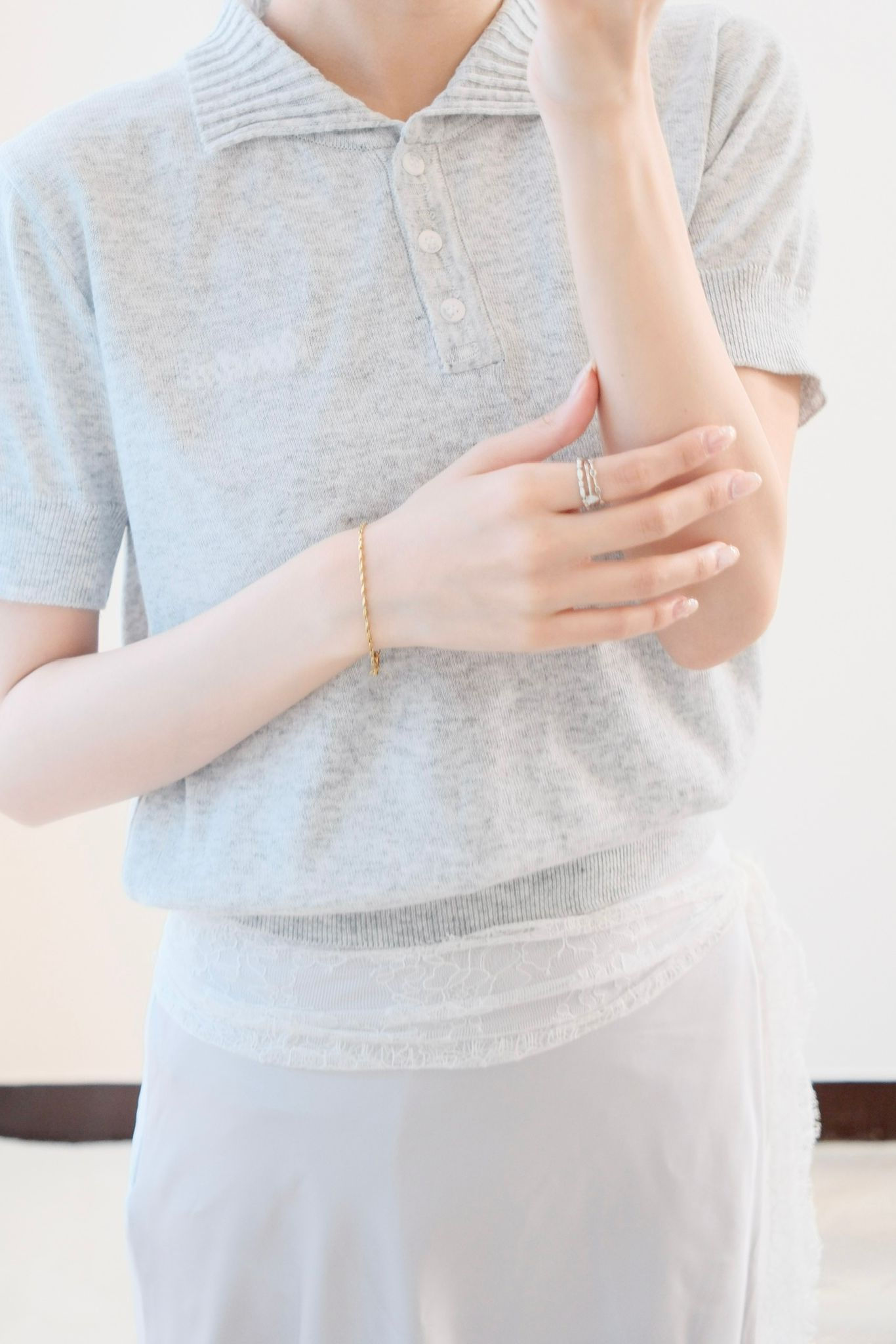 Grey comfy polo shirt