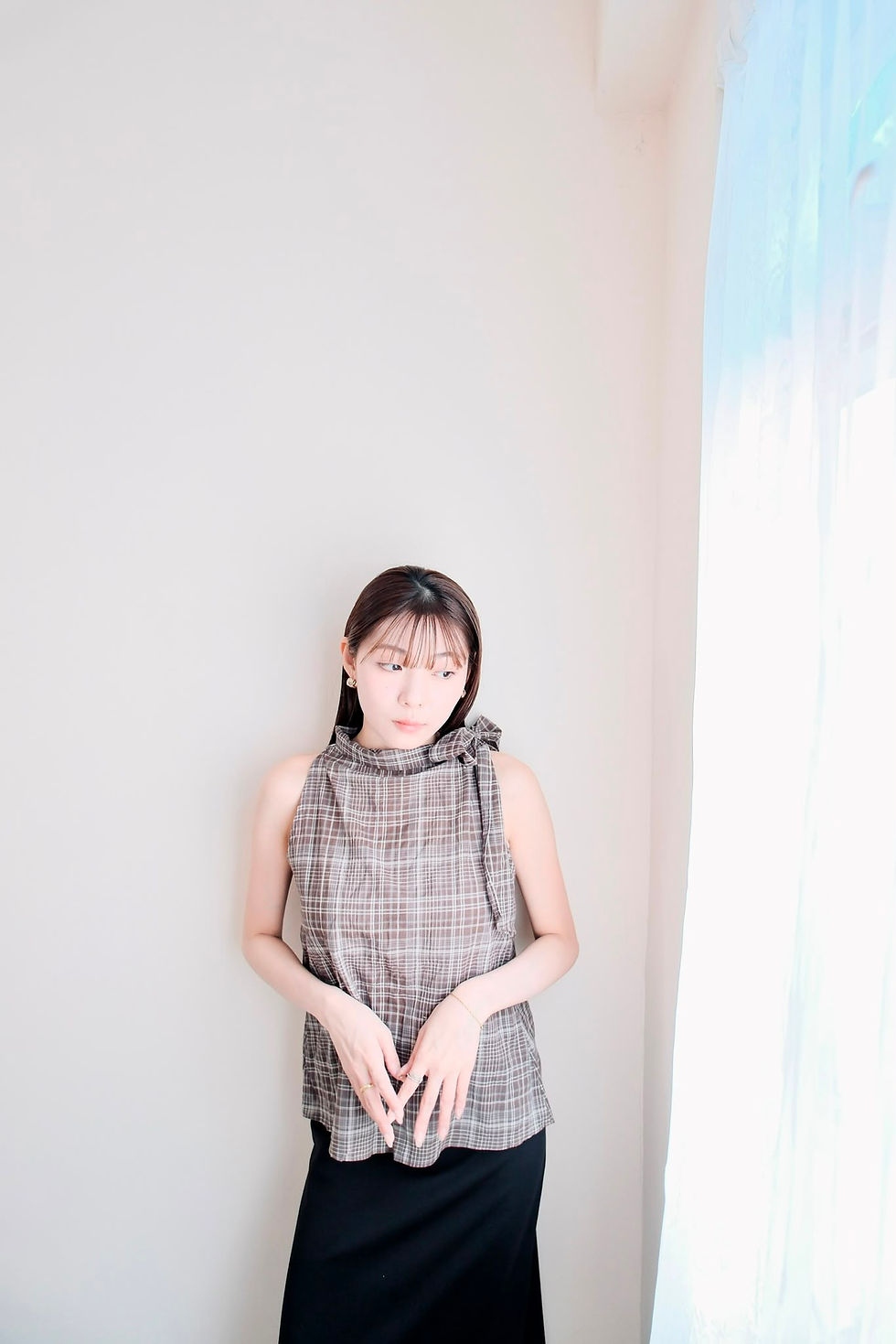 縮圖：Earth sheer ribbon checkered vest
