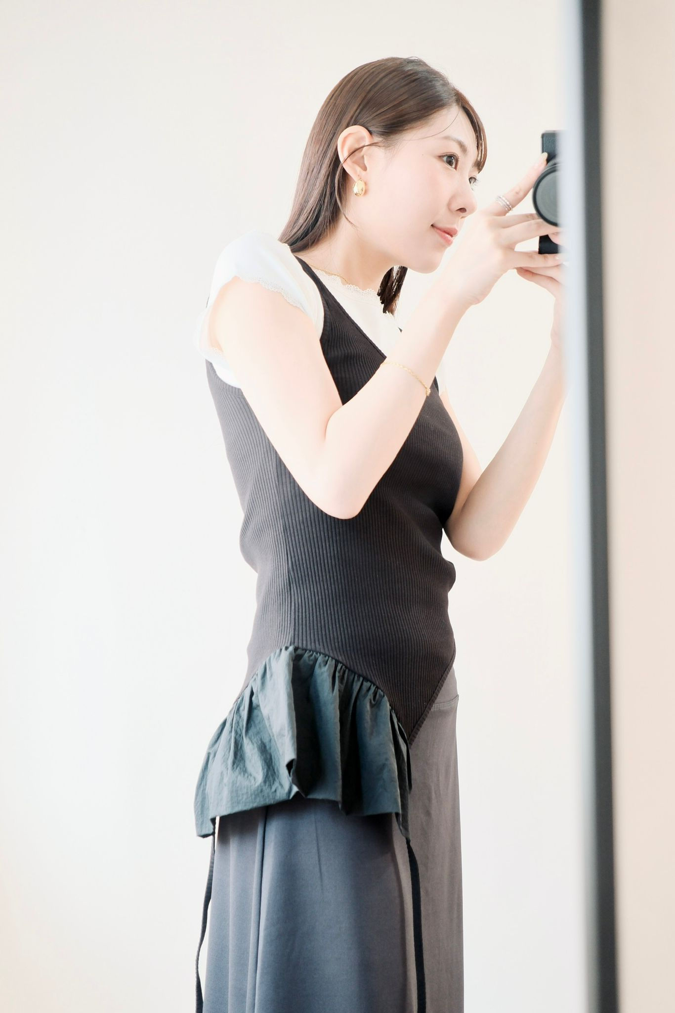 Shelby irregular black faye vest 