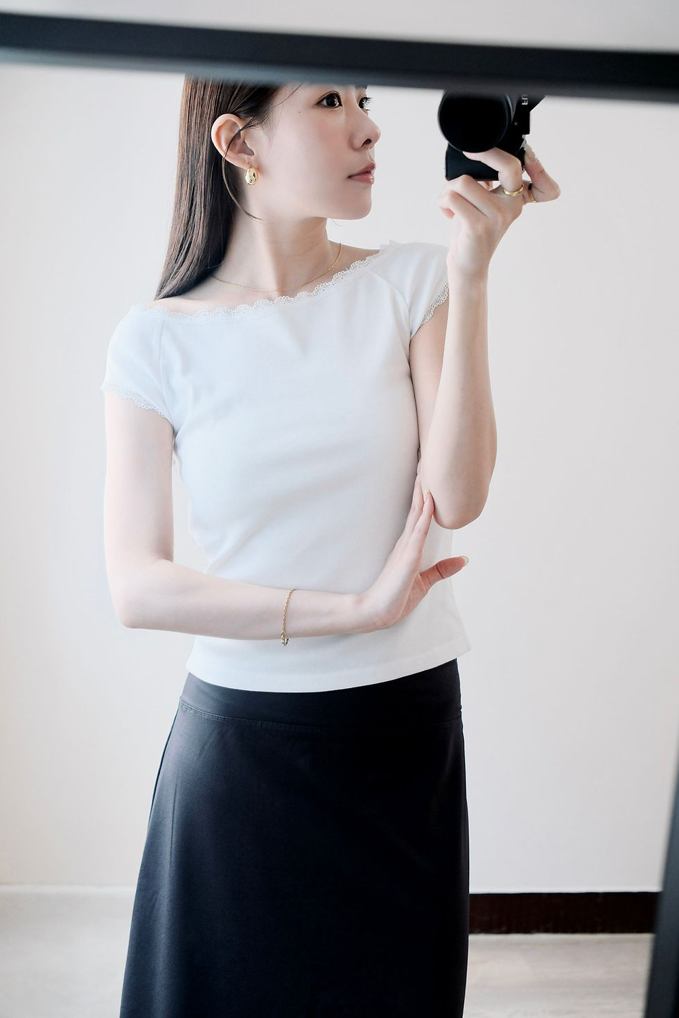 縮圖：Lyric white lace detail blouse 