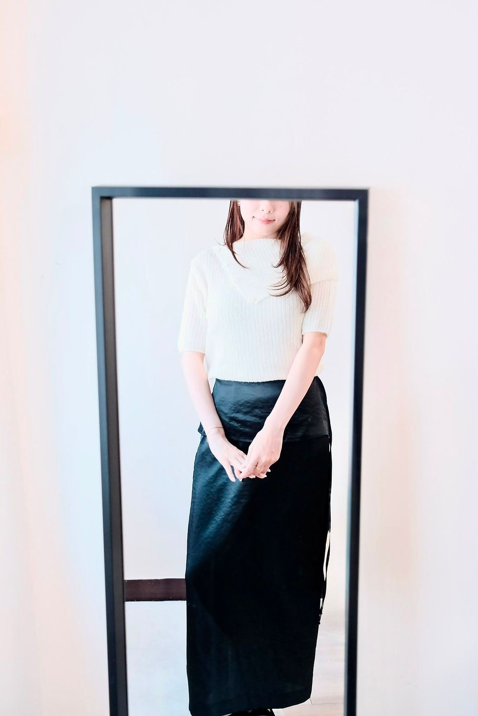 縮圖：Satin glossy layered skirt