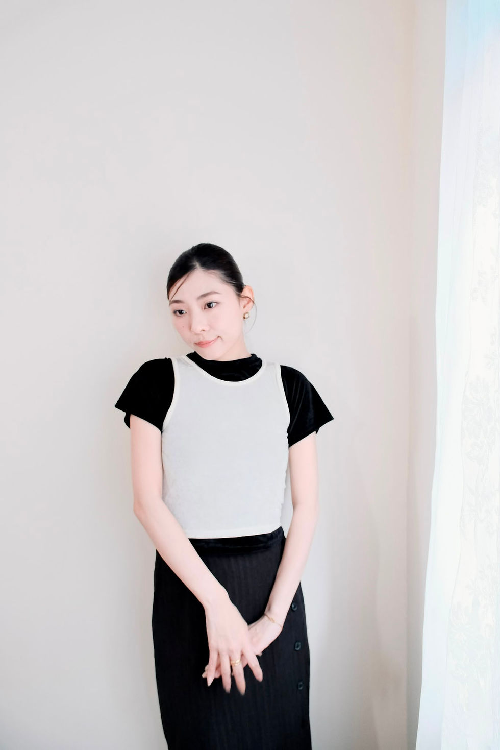 縮圖：Milky ivory velvet vest 