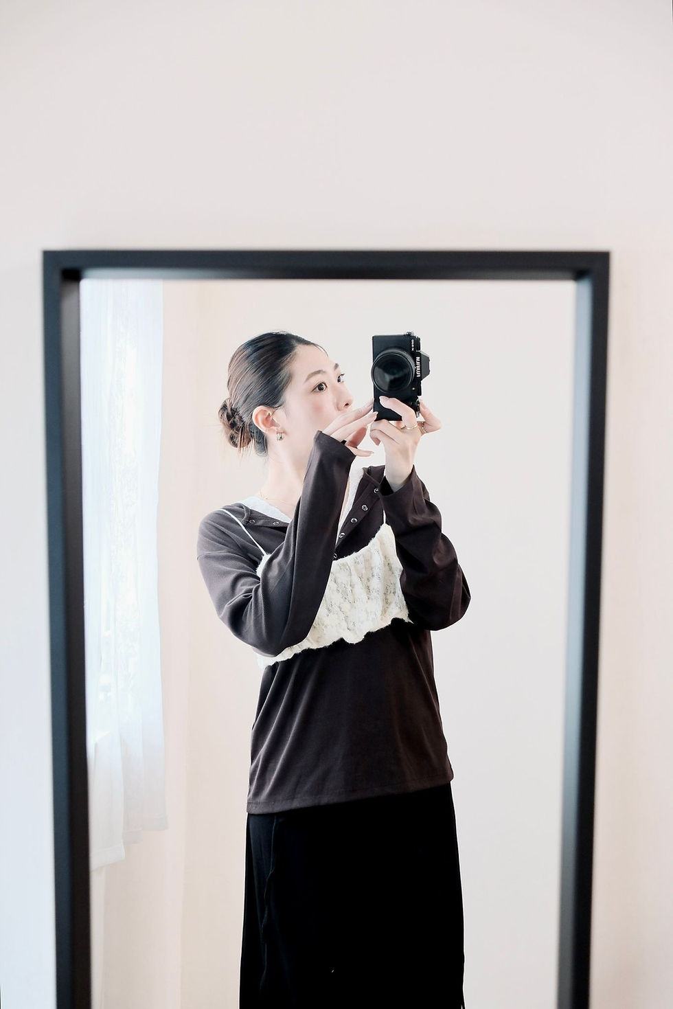 縮圖：Ami brown button blouse 