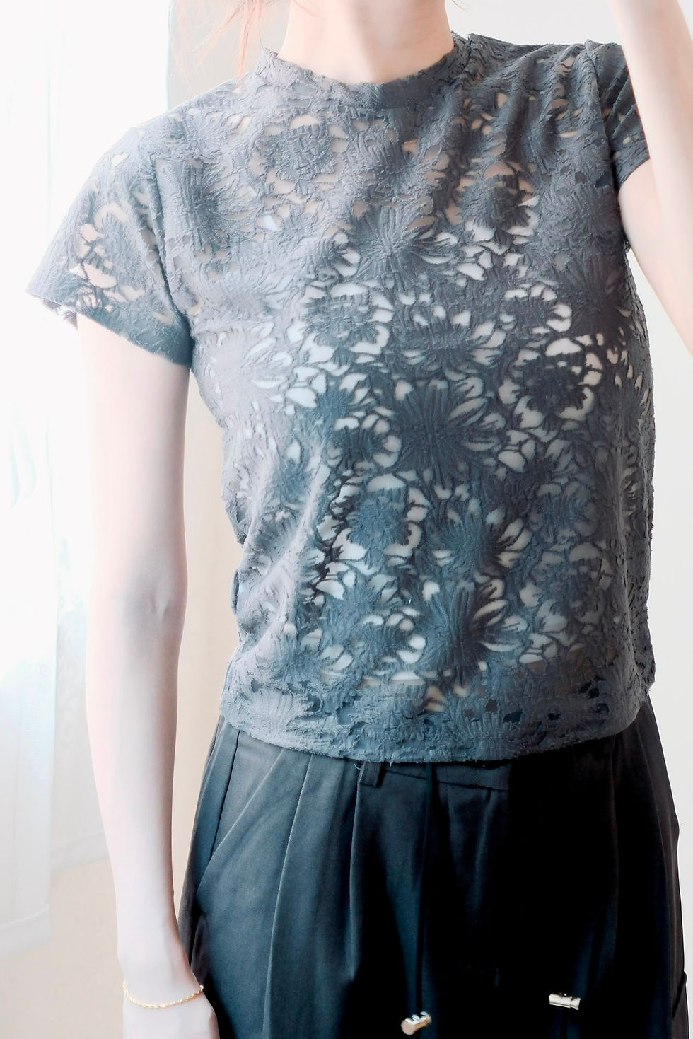 縮圖：Ivey pattern floral tee 
